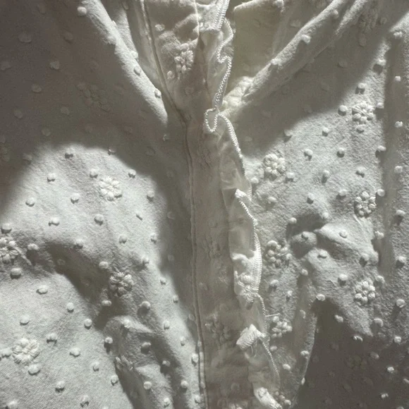 LOFT White Ruffle Sleeve Top - Picture 3 of 10